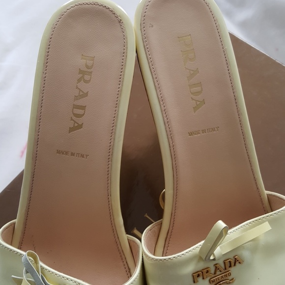 PRADA OFF WHITE WEDGE SANDALS  AUTHENTIC - Picture 4 of 8